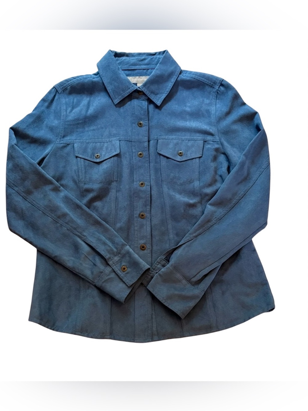 Croft & Barrow Women’s Small Faux Suede Blue Button Down Shirt